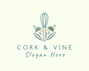 Organic Flower Whisk  logo design