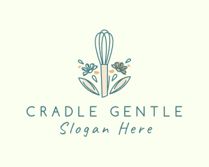 Organic Flower Whisk  logo design