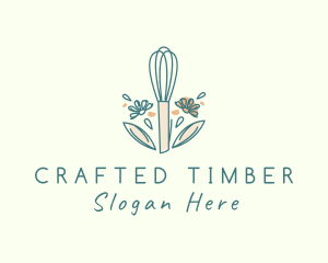 Organic Flower Whisk  logo design