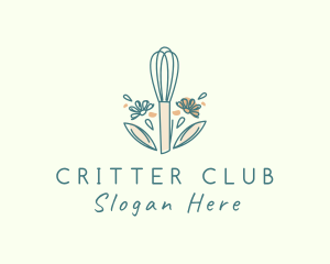 Organic Flower Whisk  logo design