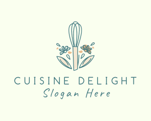 Organic Flower Whisk  logo design