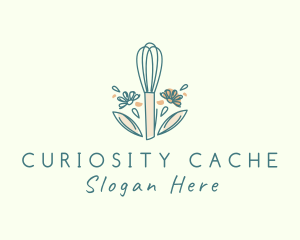 Organic Flower Whisk  logo design