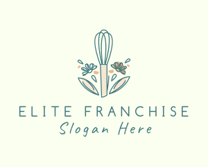 Organic Flower Whisk  logo design