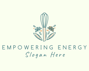 Organic Flower Whisk  logo design