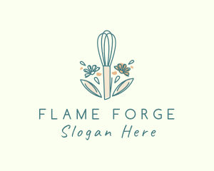 Organic Flower Whisk  logo design