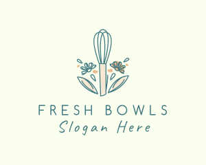 Organic Flower Whisk  logo design