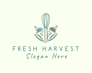 Organic Flower Whisk  logo design