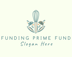 Organic Flower Whisk  logo design