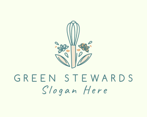 Organic Flower Whisk  logo design