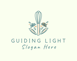 Organic Flower Whisk  logo design