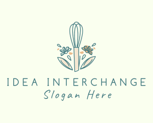 Organic Flower Whisk  logo design