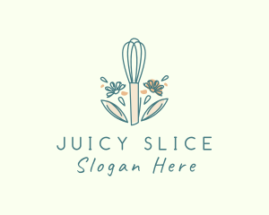 Organic Flower Whisk  logo design