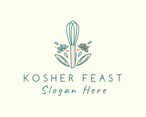 Organic Flower Whisk  logo design