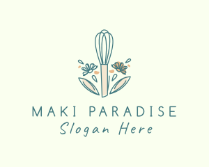 Organic Flower Whisk  logo design