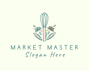 Organic Flower Whisk  logo design