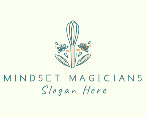 Organic Flower Whisk  logo design