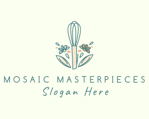 Organic Flower Whisk  logo design