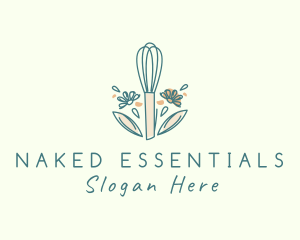 Organic Flower Whisk  logo design