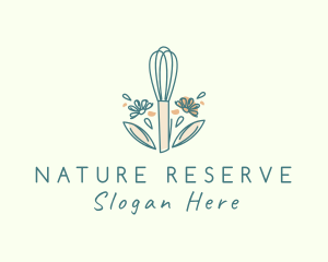 Organic Flower Whisk  logo design