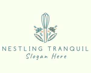 Organic Flower Whisk  logo design