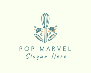 Organic Flower Whisk  logo design