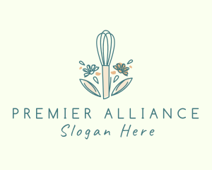 Organic Flower Whisk  logo design