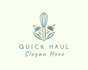 Organic Flower Whisk  logo design