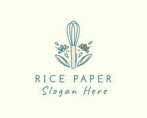 Organic Flower Whisk  logo design