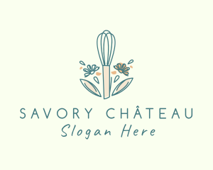 Organic Flower Whisk  logo design