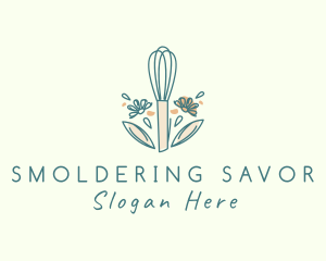 Organic Flower Whisk  logo design