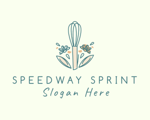 Organic Flower Whisk  logo design