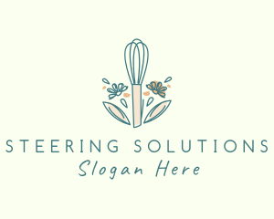 Organic Flower Whisk  logo design