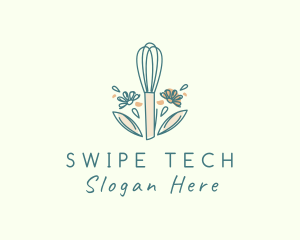 Organic Flower Whisk  logo design