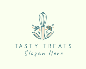 Organic Flower Whisk  logo design