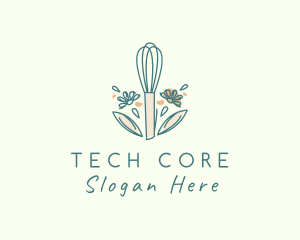 Organic Flower Whisk  logo design