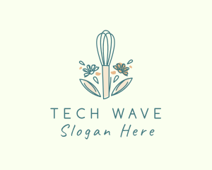 Organic Flower Whisk  logo design