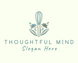 Organic Flower Whisk  logo design