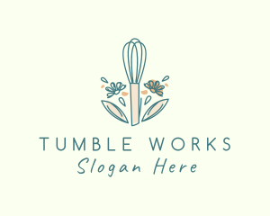 Organic Flower Whisk  logo design