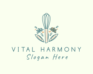 Organic Flower Whisk  logo design