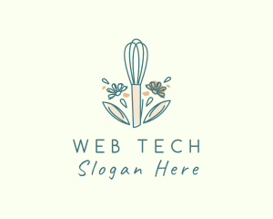 Organic Flower Whisk  logo design