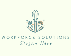 Organic Flower Whisk  logo design