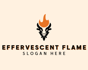 Cow Flame Barbecue logo design