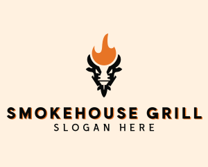 Cow Flame Barbecue logo