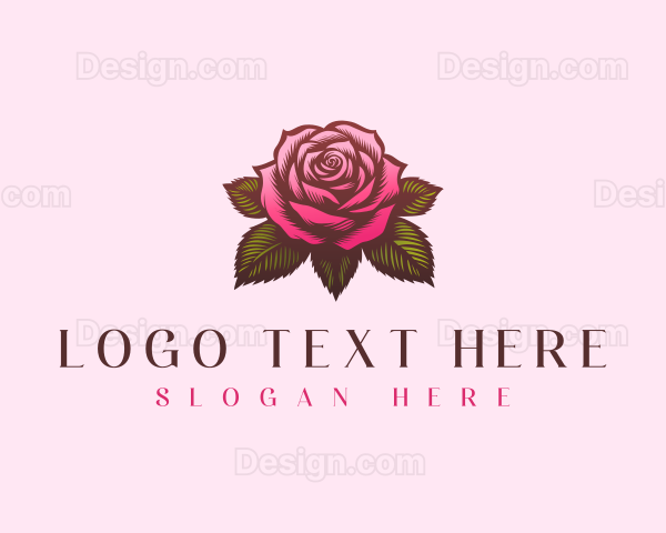 Rose Flower Plant Logo