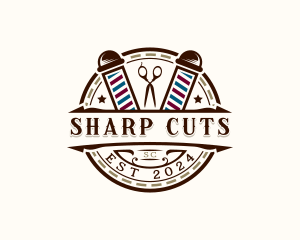 Barber Haircut Hairstylist logo design