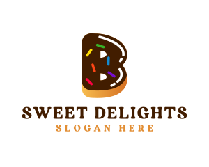 Sweet Dessert Donut Letter B logo