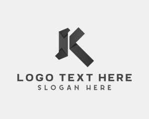 Creative Origami Letter K logo