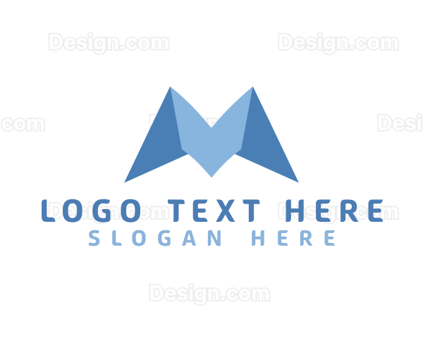 Mountain Origami Letter M Logo