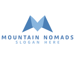 Mountain Origami Letter M logo design