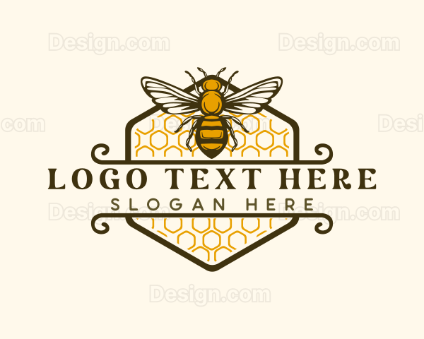 Honeycomb Flying Bee Logo